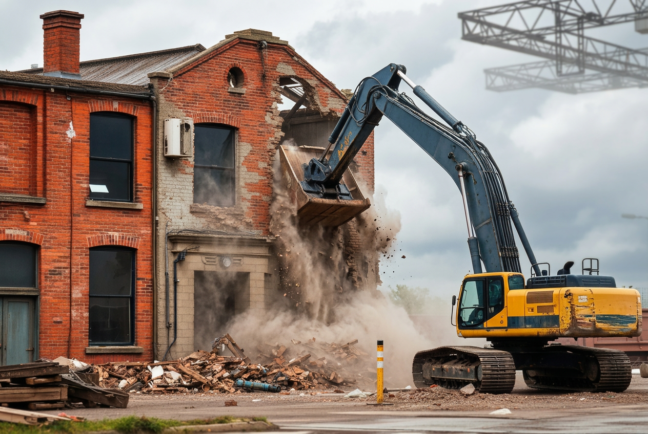 Former Print Works Demolition — Structural demolition and site clearance ahead of redevelopment
