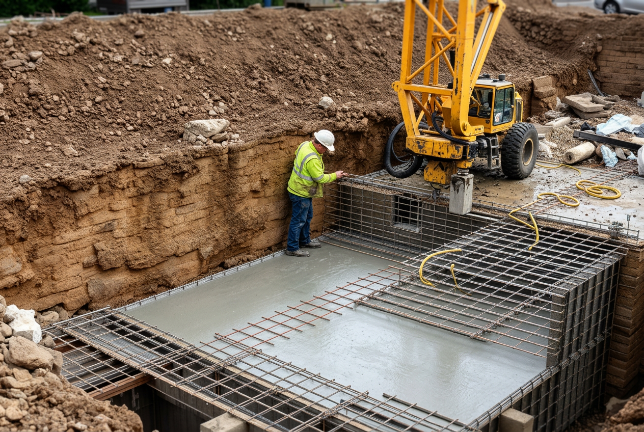 Foundations & Substructure Package — Bulk dig, piling coordination, pile caps and ground beams